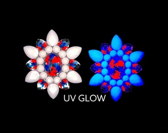 4th of JULY GLOW PASTIES- Reusable Nipple Covers-Festival Wear- Burlesque Pasties - Sexy Lingerie