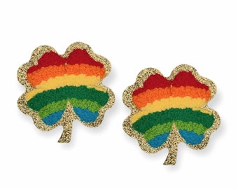 RAINBOW SHAMROCK PASTIES - St. Patrick's Day - Gay Pride Reusable Nipple Covers -