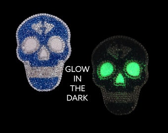 SUGAR SKULL PASTIES -Glow In The Dark Skull - Blue & Silver Day of the Dead - Reusable Nipple Covers