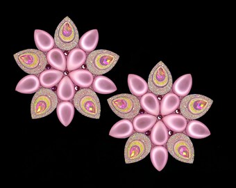 PINK REUSABLE PASTIES - Iridescent Pink Nipple Covers - Burlesque Dance Wear - Gina’s Gems Reusable Designer Pasties