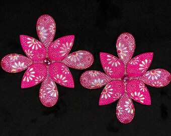 PINK IRIDESCENT PASTIES -Pink Iridescent Nipple Covers - Burlesque Dance Wear - Topless Lingerie - Gina’s Gems Reusable Designer Pasties