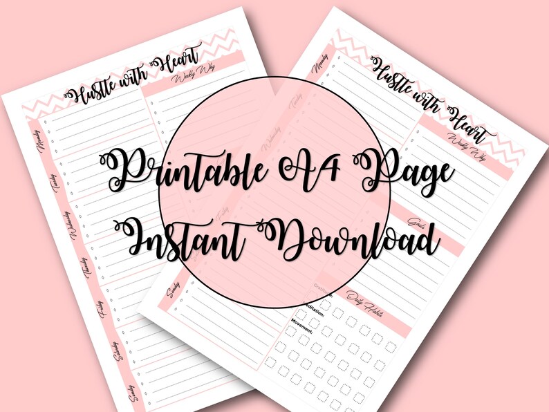 Weekly Planner Printable, Entrepreneur Weekly Planner, Printable Hustle ...