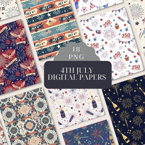4th-of-july-png, seamless digital repeat pattern, 250 years semiquincentennial, celebration fire works, retrosvg, papered-digital downloaded