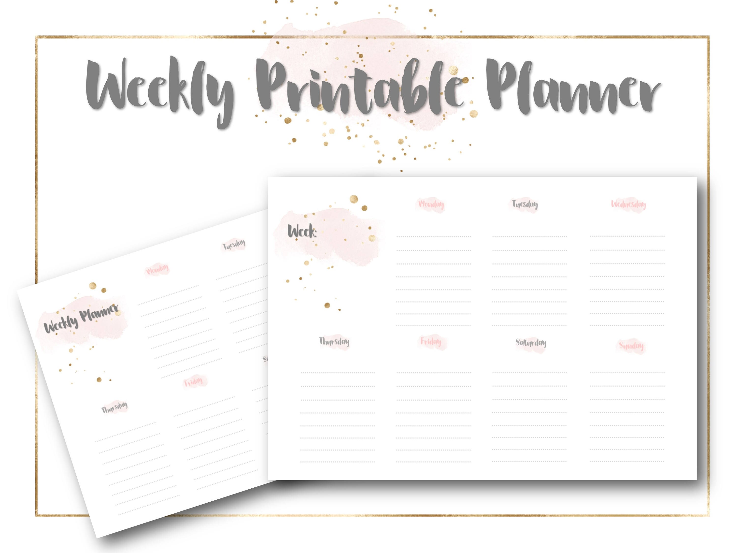 Weekly Planner Printable Blush Purple Gold, Printable Planner, Weekly Agenda, Weekly Organiser, Weekly toward do record, A4 dimension 2019 graphic regarding Weekly Printable Planner identify Weekly Planner Printable Blush Crimson Gold, Printable Planner, Weekly Plan, Weekly Organiser, Weekly in direction of do record, A4 measurement 2019