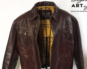 Cafe Racer Style Italian Leather Jacket - Like-new Vintage
