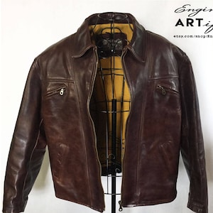 Cafe Racer Style Italian Leather Jacket - Like-New Vintage