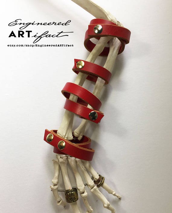 Red Wrap Leather Cuff Leather Bracelet