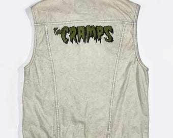 Customized Denim Battle Vest - The Cramps