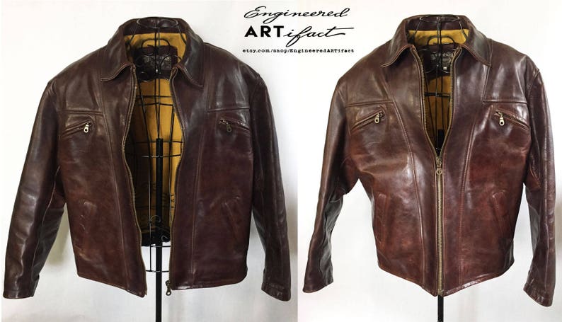 Cafe Racer Style Italian Leather Jacket Like New Vintage