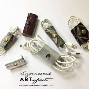 Embossed Leather Cord Organizer