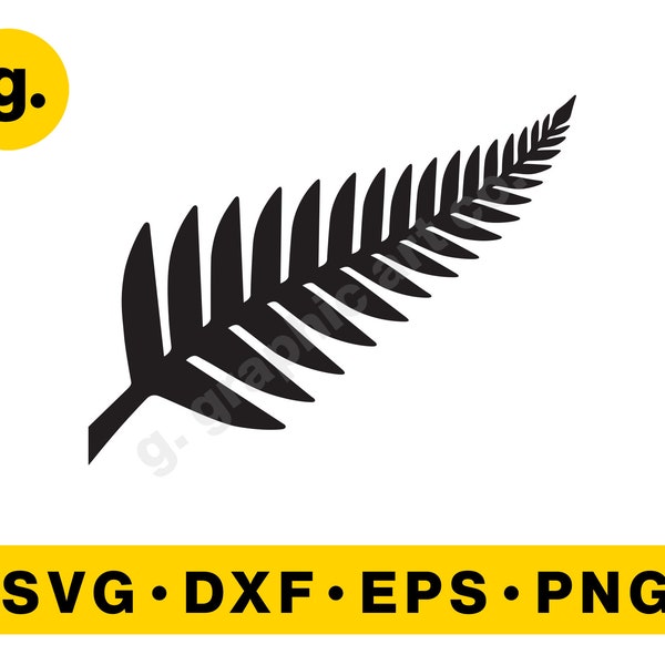Silver Fern from New Zealand. SVG Graphic File for Cricut, Cameo, Cut, POD, Printable. Svg, Png, Eps, Dxf etc