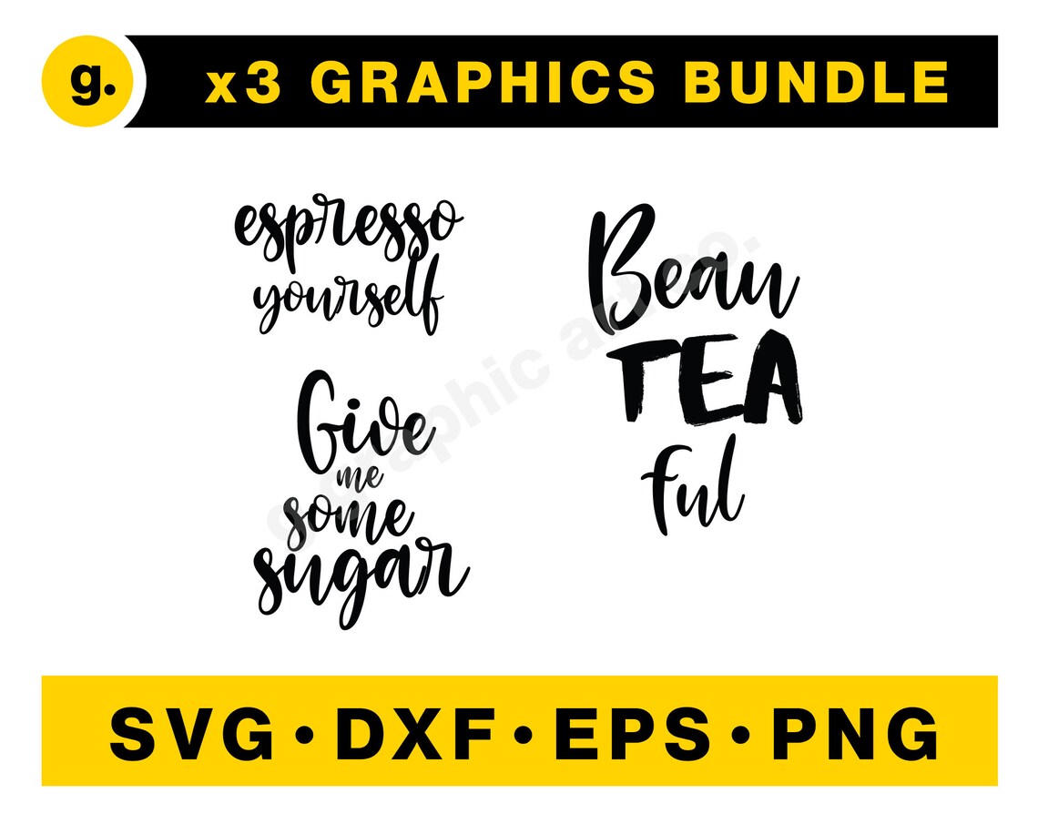 Canister Graphics Coffee Sugar Tea SVG Graphic File for Cricut, Cameo