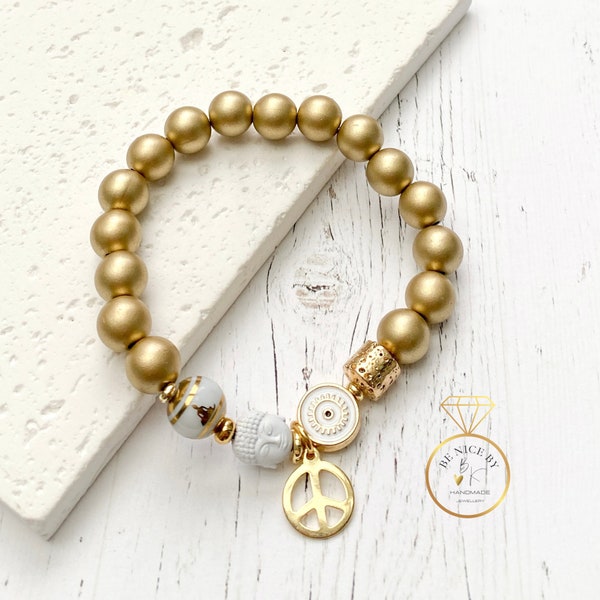 Boeddha armband - statement armband - Boeddha sieraden - verjaardagscadeau vrouw - cadeau-ideeën vriendin - geluksarmband