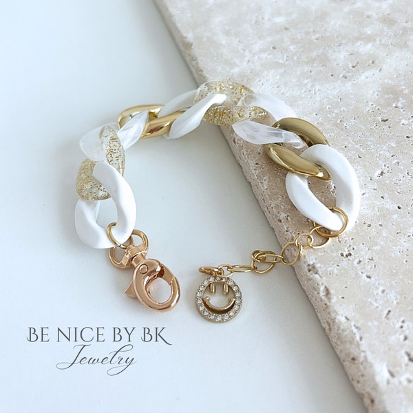 Acrylic Bracelet, Statement Bracelet, Y2K Style, Link Bracelet, Festival Accessories, Gift for Best Friend