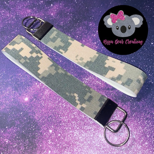 Army ACU digicam Key Fob Wristlet | Army Digital Camo keychain