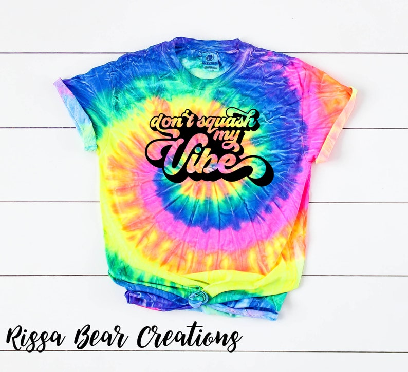 Groovy Happiness and Kindness collection neon rainbow tie dye t-shirt