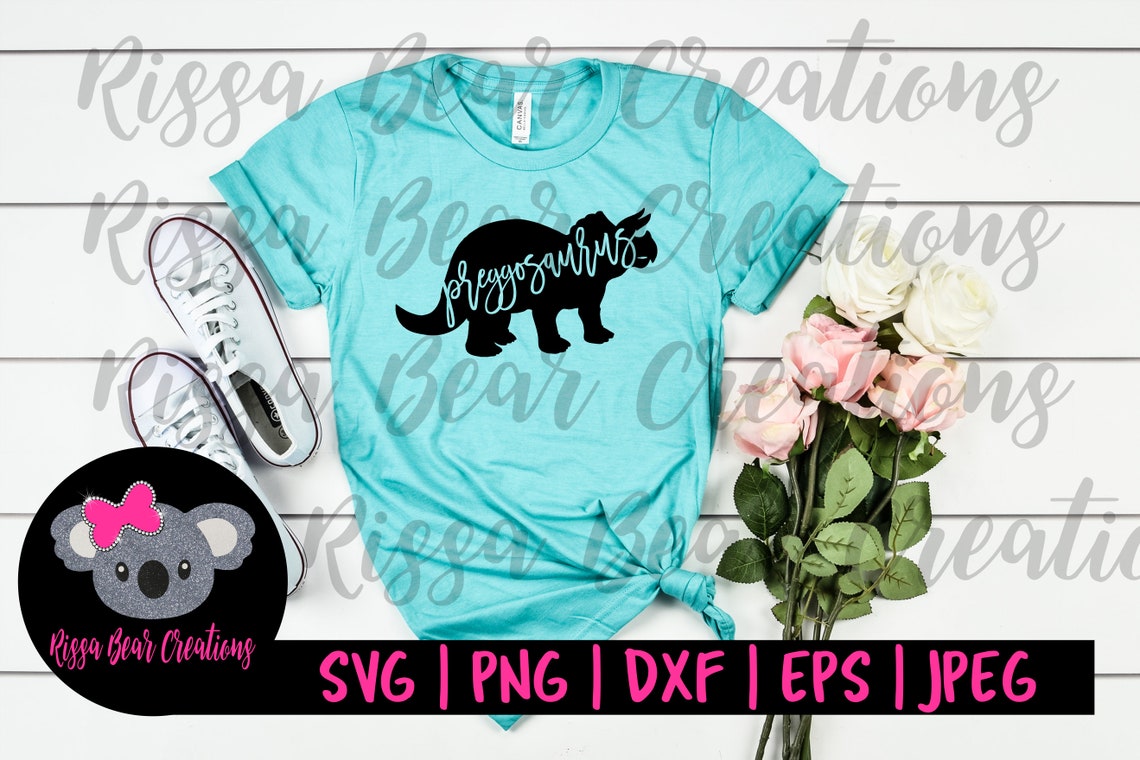 Preggosaurus Triceratops Funny Pregnancy SVG Instant Digital | Etsy
