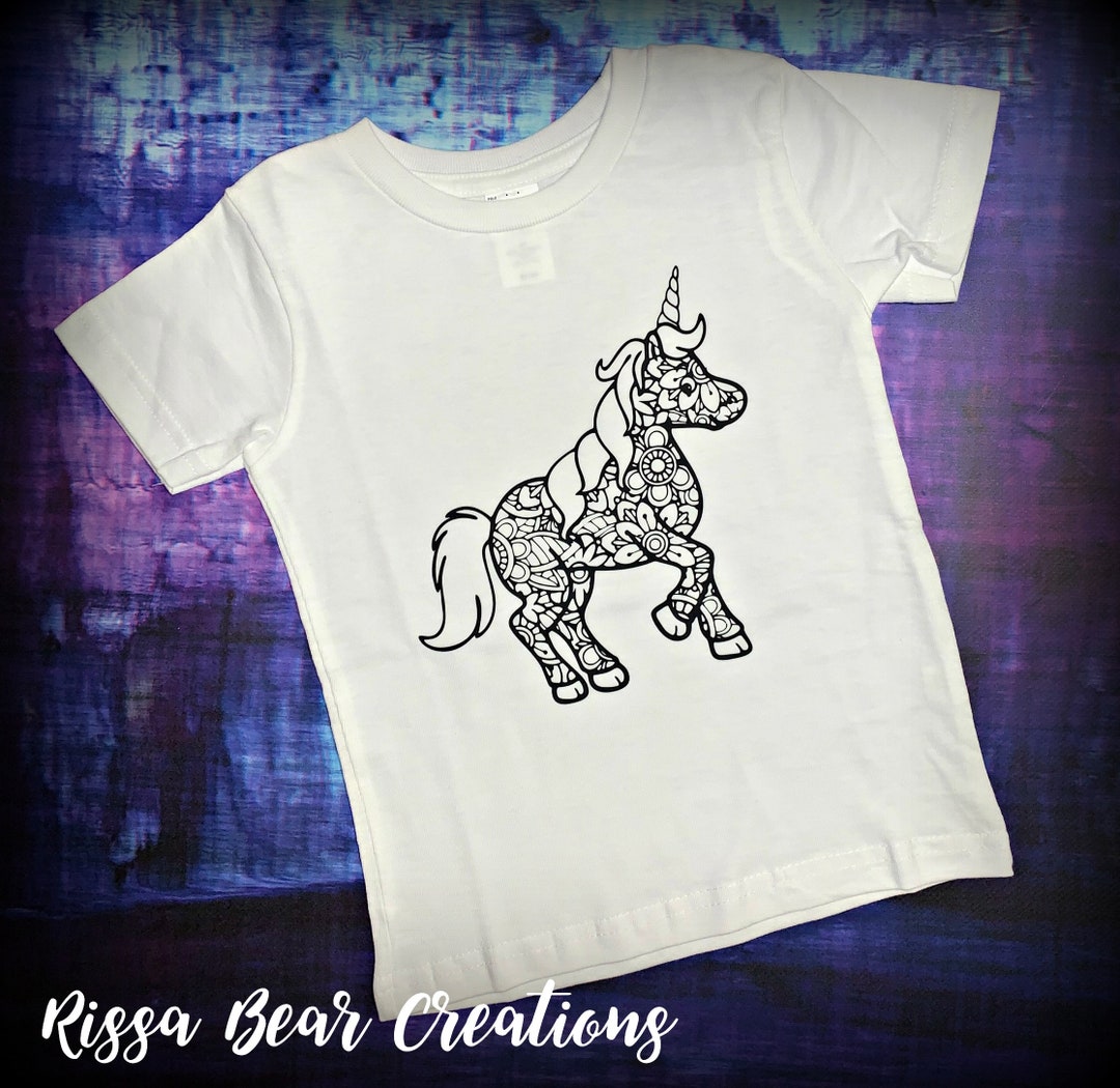 Unicorn Coloring Book T-shirt Toddler Coloring Book T-shirt - Etsy