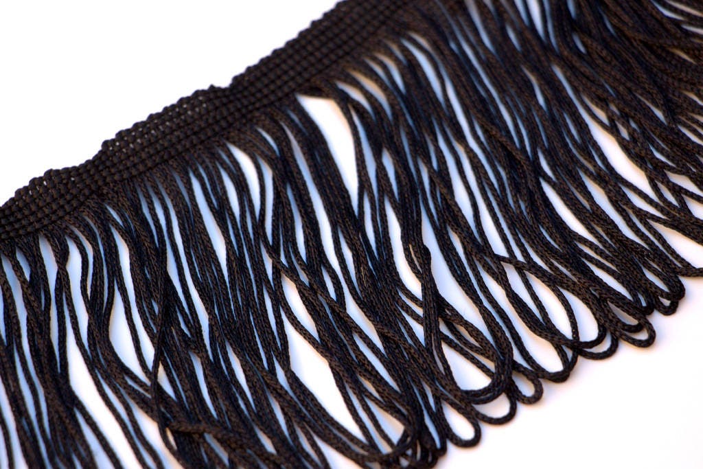 BY THE YARD Black Fringe Trim Sew On Trim Black Tassel Etsy
