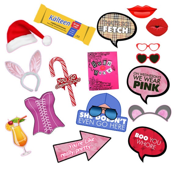 photo booth props MEAN GIRLS Movie Photo Booth Party Props Etsy