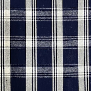 NEW! Fabric Navy Checkered Tartan - Navy Plaid Fabric - Checkered Fabric - Plaid Fabric - Scottish Plaid Fabric - Cotton - By the Yard