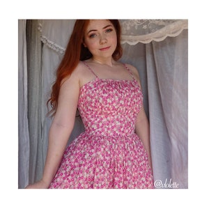 LOLO Dress #4 in &quot;Peach Blossom&quot; - Gathered Shelf Bust - Full Gathered Skirt - Vintage - Rockabilly Dress - 1950s Dress -  Pinup Dress