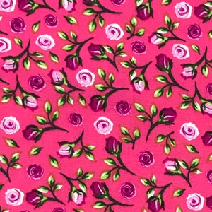 Fabric "Juliet Roses"  Pink Rose Print - Floral Cotton Fabric - 100% cotton - Quilting Fabric - By The Yard