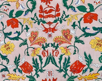 Fabric "50s Flower" - Vintage Floral Print Cotton Fabric - By The Yard