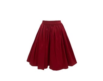 NEW! Full Gathered Skirt - Solid RED #39 - Vintage Skirt - Pinup Skirt - 1950s Skirt - Rockabilly Skirt