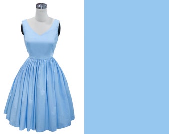 NEW! LOLO Dress #2 Solid Blue Sky - Sweetheart neckline - Full gathered skirt - Vintage Dress - Pinup - 1950s Dress - Rockabilly Dress