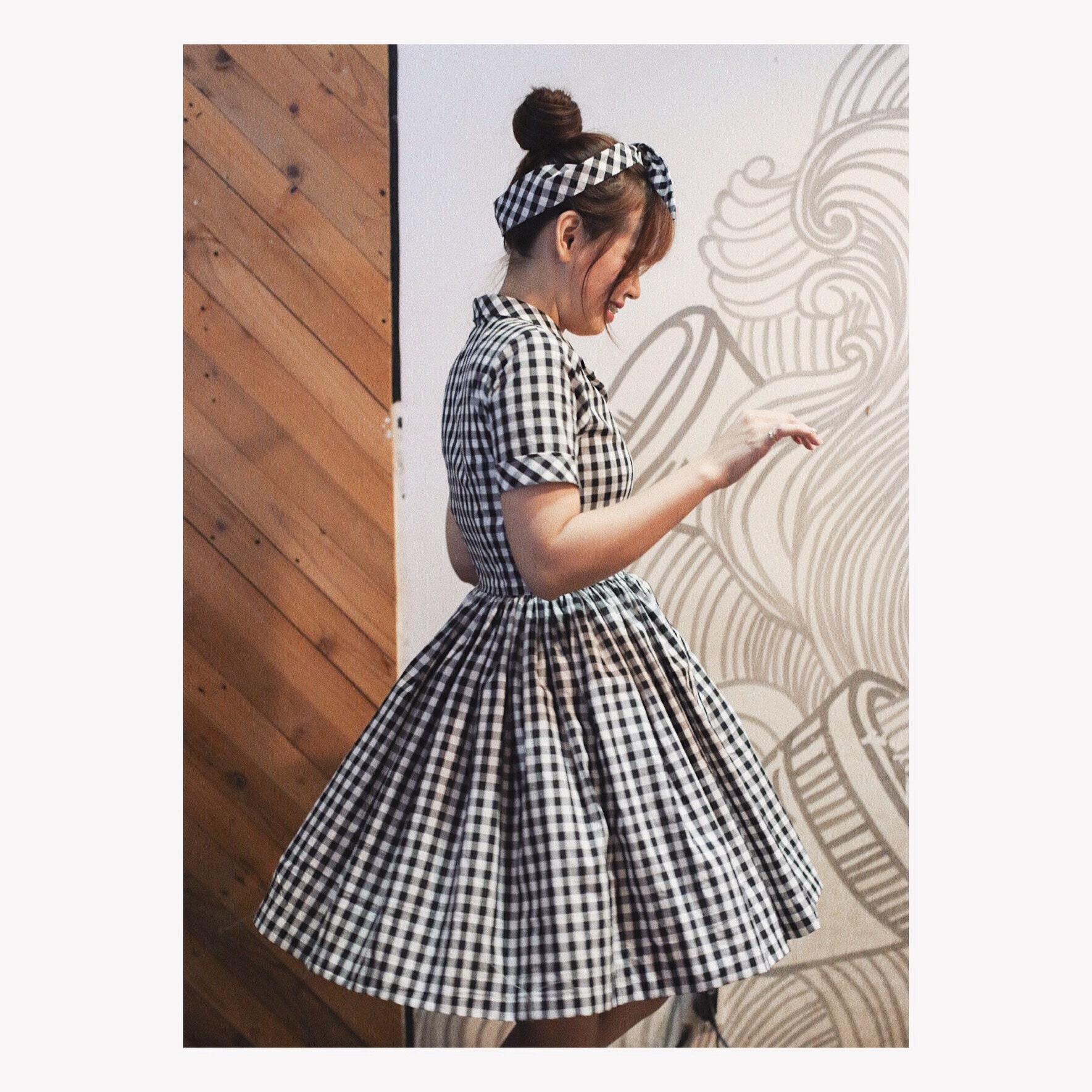 LOLO Dress #1 in "black Gingham" - SHORT Sleeves - Full Gathered Skirt -  Pinup Dress - Vintage Dress - Rockabilly Dress - 1950s Dress - Etsy