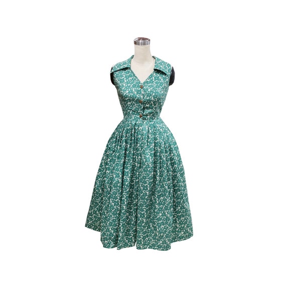 green rockabilly dress Women 50s Vintage Halter Cocktail Swing Dress Sexy V Neck 1950s Rockab –  Hiipps main image 0