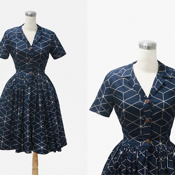 LOLO Dress #1 "In Your Choice of Fabric" -SHORT Sleeves - Full Gathered Skirt - Pinup Dress - Vintage Dress - Rockabilly Dress - 1950s Dress
