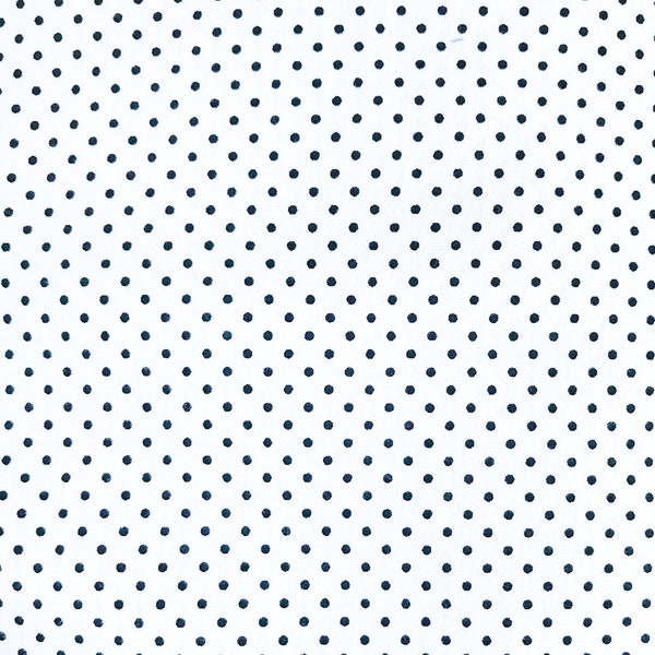 Fabric White & Black Polka Dot - Vintage Fabric -  Cotton - By the Yard