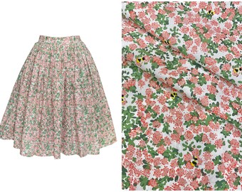 NEW! Full Gathered Skirt "Blossom Bees"- Vintage Skirt - Pinup Skirt - 1950s Skirt - Rockabilly Skirt