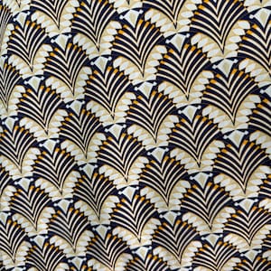 NEW! Fabric “Art Deco Bloom&quot; - 100 percent of Cotton - Geometric Fan   By The Yard