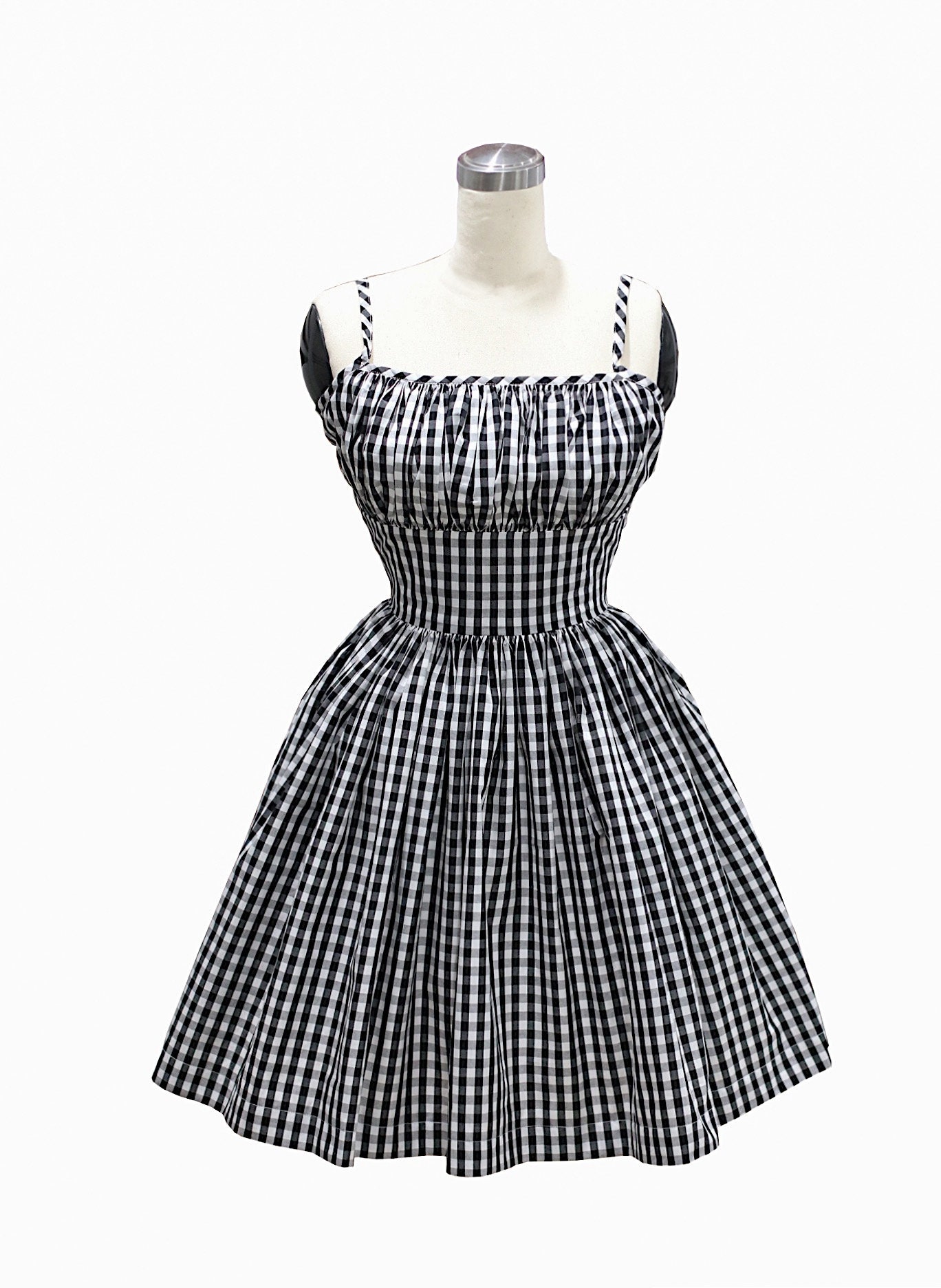 LOLO Dress #4 "black Gingham" - Pinup Dress - Gathered Shelf Bust - Full  Gathered Skirt - Vintage - Rockabilly Dress - 1950s Dress - Etsy