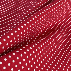 NEW! Fabric RED & White Polka Dot - Vintage Fabric -  Cotton - By the Yard