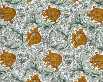 NEW! Fabric "William Morris - Chrysanthemum - Retro Floral" - 100 Cotton Fabric - By The Yard