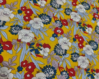 Floraler Baumwollstoff – Summertime Gelb, Meterware