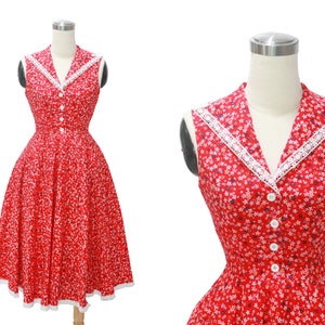 LOLO Dress #16 &quot;In Your Choice Of Fabric&quot; - Circle Skirt - Sleeveless - Retro Revers Collar - Rockabilly Dress - Pinup Dress - 1950s Dress