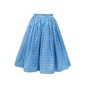 NEW! Full Gathered Aqua Blue Gingham - Vintage Skirt - Pinup Skirt - 1950s Skirt - Rockabilly Skirt