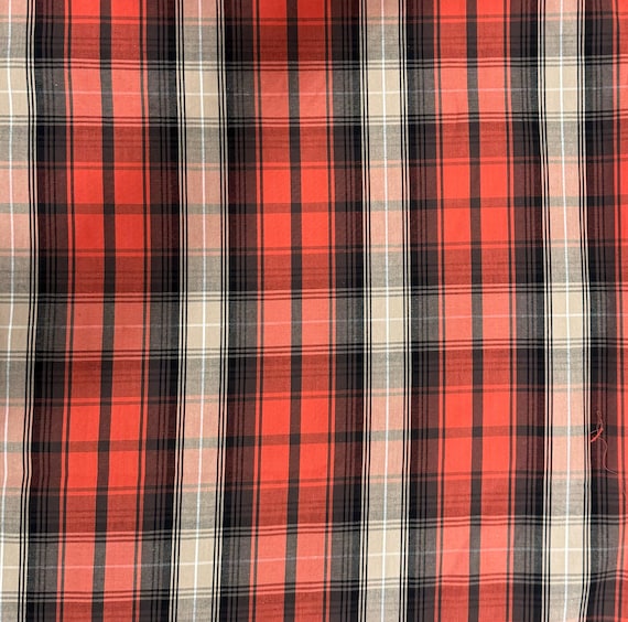 Baumwollstoff Stoff Rot Schwarz Kariert NEU! Stoff “ORANGE Und