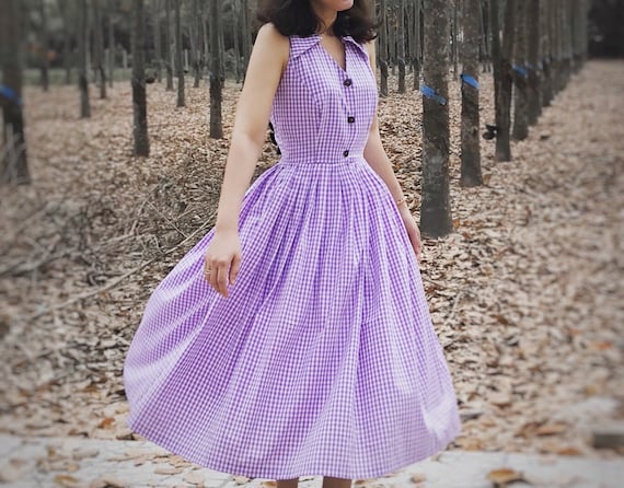 purple rockabilly dress Hailey Morgan Purple Floral Sleeveless Dress 50's rockabilly Sz 12