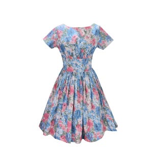 pastel 1950s dresses Carnival Carousel Pastel Striped 1950s Vintage Inspired Big Top Circus Retro Pinup Dress by Hollyville