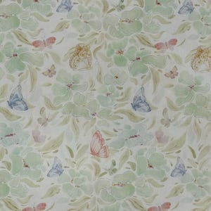 Fabric &quot;Butterfly Bloom”- soft pastel hues, delicate butterflies and gentle floral patterns - 100% cotton - Quilting Fabric - By The Yard