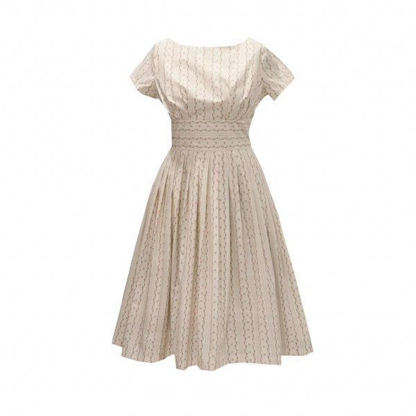NEW! LOLO Dress #31 "In your choice of fabric" - Pleated Skirt - CAP Sleeves -Boat neck line - Pinup Dress - 1950s Dress