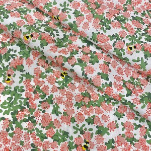 Fabric "Blossom Bees" - Floral Cotton Fabric - 100 Cotton - By The Yard