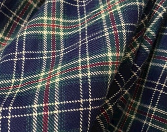 NEW! Fabric BLUE Checkered Tartan - Plaid Fabric - Checkered Fabric - Plaid Fabric - Scottish Plaid Fabric - Cotton - By the Yard