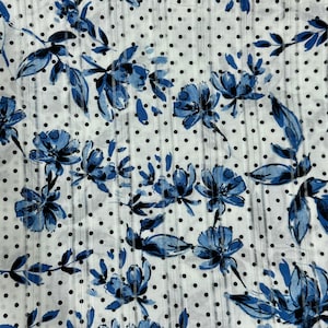 &quot;Baumwollstoff &quot;&quot;Winter Blümchen und schwarze Punkte&quot;&quot; - Weißer Hintergrund - Floral Baumwollstoff - Baumwolle - Quilt Stoff - Meterware.&quot;